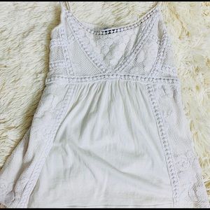 American Eagle White Fancy Tank Top